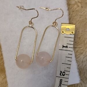 Elegant Gold and Pink Dangle Earrings